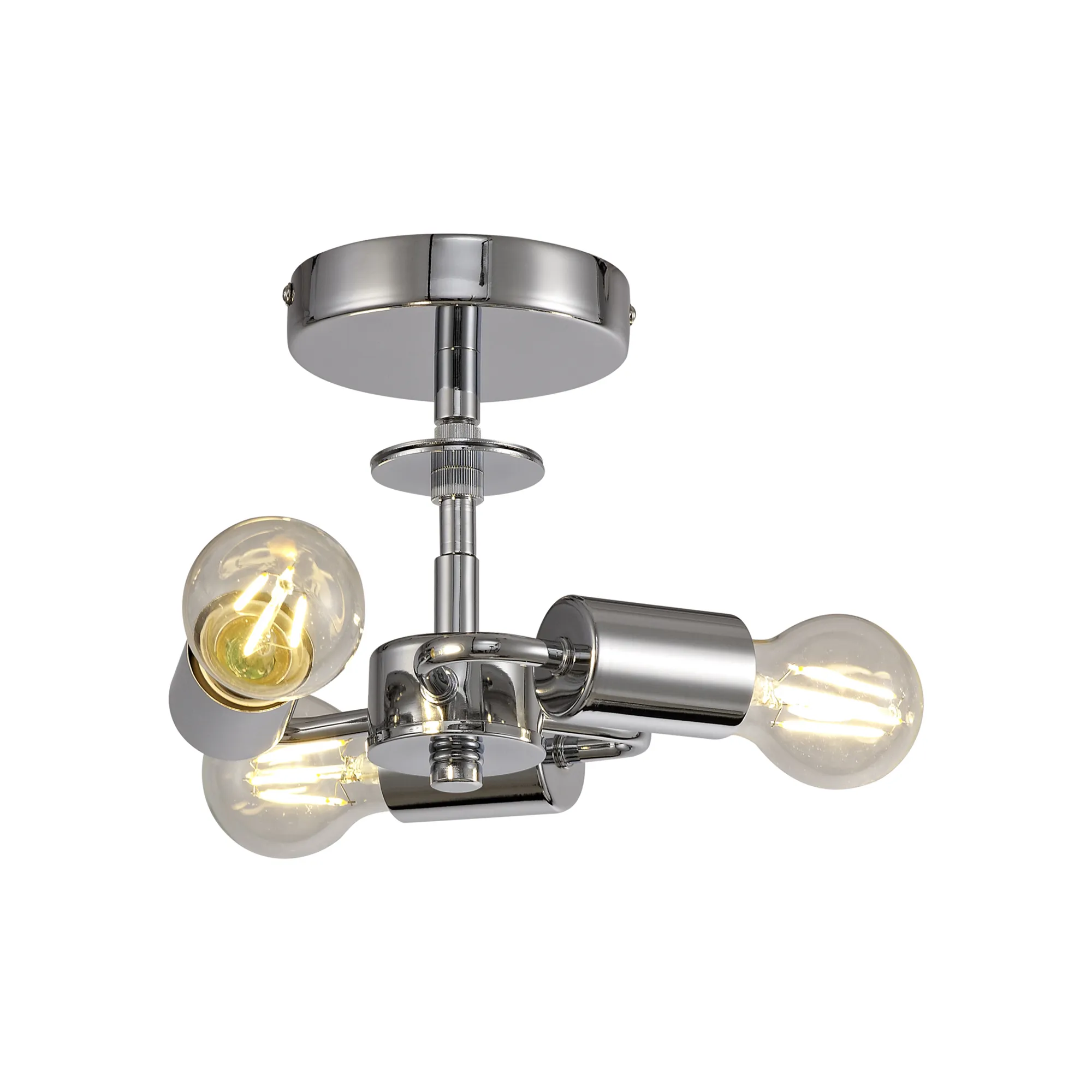 D0505  Baymont Drop Flush Ceiling 3 Light Polished Chrome